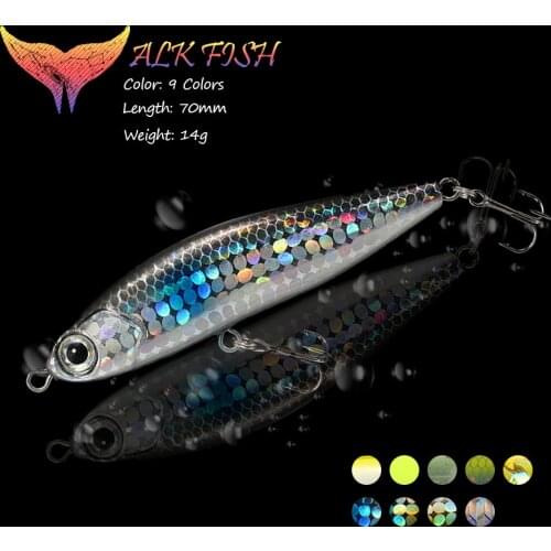 WALK FISH 70mm 14g Pencil Fishing Lure Sinking VIB 3D Eyes Artificial Bait Wobbler Long Casting Minnow Bass Pike Hard Bait