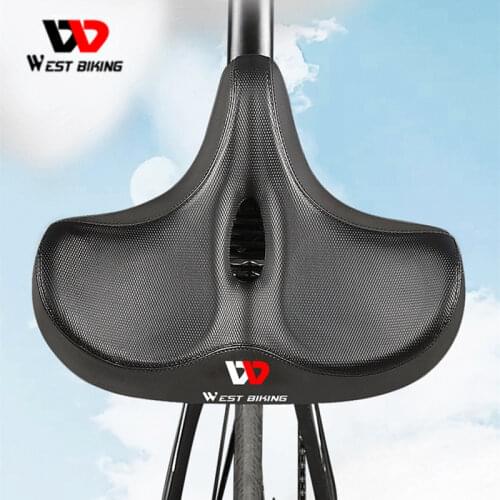 WEST BIKING Bike Saddle Widen Thicken Oversized Comfort MTB Mountain Bike Cushion Seat Comfortable Foam Bicycle Saddle