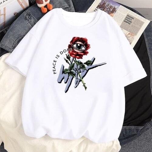 Women Graphic Cute Printing Short Sleeve Trend Cartoon O Neck Lady Summer Clothes Tops White Tees Printed Female Tshirt T-Shirts
