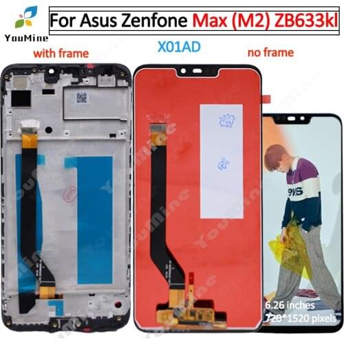 For Asus Zenfone Max M2 ZB633KL LCD Display Touch Screen with Frame Max M2 Digitizer Assembly for Asus ZB633KL LCD + Tools