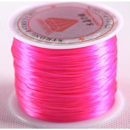0.6MMx50M Rose Cord For Making Bracelet 2Rolls Elastic Crystal Beading String Line Neckalce Rope String Cord N007