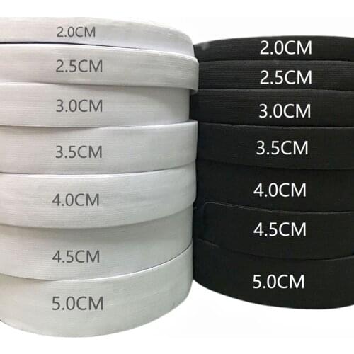 5Meters 1/1.5/2/2.5/3/3.5/4/4.5/5/6/7 CM White/Black Nylon Elastic Bands Garment Trousers Sewing Accessories DIY Elastic Bands