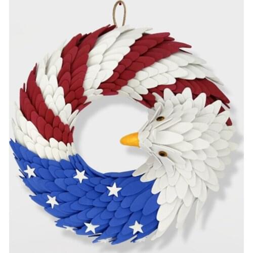 1Pcs Beautiful Wall Decor Wreath Decorative Eagle Door Sign Door Wreath For Independence Day Wall Eagle Decor Wreath Decorative