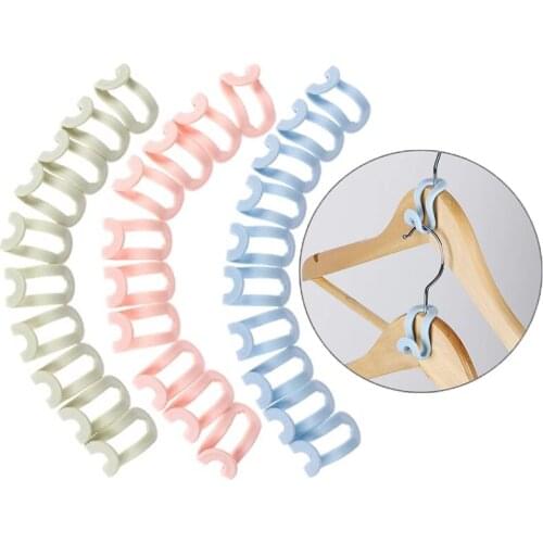 10PCS Antislip Clothes Hanger Plastic Home Easy Hook Closet Organizer Storage Rack Holder Hook DIY CreativeClothes Hanger