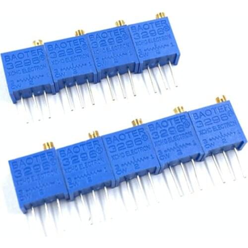 10PCS/lot 3296W 103 203 503 10K top adjustable multi-turn potentiometer 1K 2K 5k 10k 20k 50K 100K 200k 500K 1M