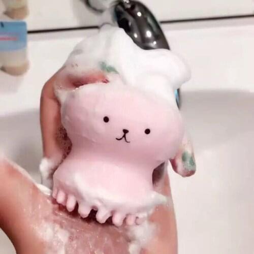 100PCS Small octopus Alice Hut Pink Jellyfish Remover brush feet Foaming Ball Silicone Cleanser Beauty Tool
