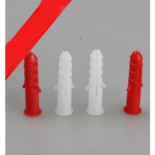100pcs Plastic expansion pipe M5 M6 M7 M8 rubber plug plastic pipe nylon column expansion screw anchor plug wall plugs