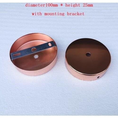 2pieces/lot diameter 100x25mm rose gold cord pendant light ceiling rose canopy vintage ceiling rose with mounting bracket