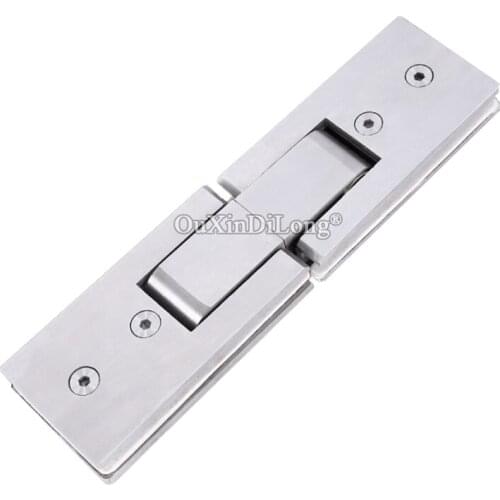 High Quality 2PCS 304 Stainless Steel Shower Glass Door Hinges 180 Degree Wall to Glass Clamps Hinges Brushed