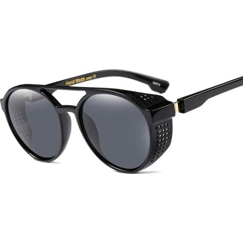 2020 Steampunk Sunglasses Men Vintage Goggles Round Sun Glasses For Women Steam punk Shades Fashion Eyewear Visor Oculos Top