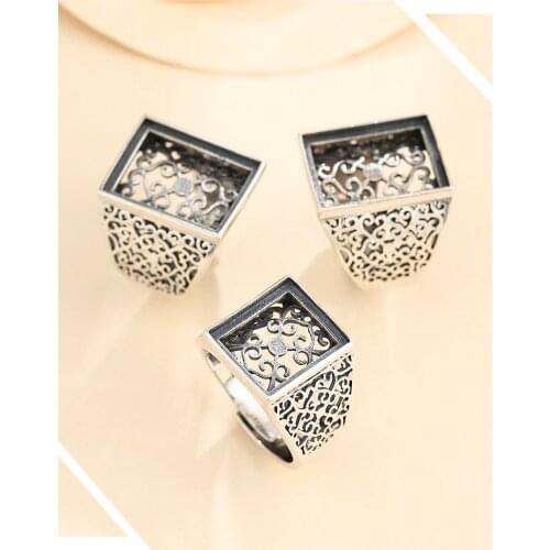 925 STERLING SILVER mens Semi Mount Bases Blanks base blank Pad VINTAGE ring Setting set jewelry (without stone) A5479