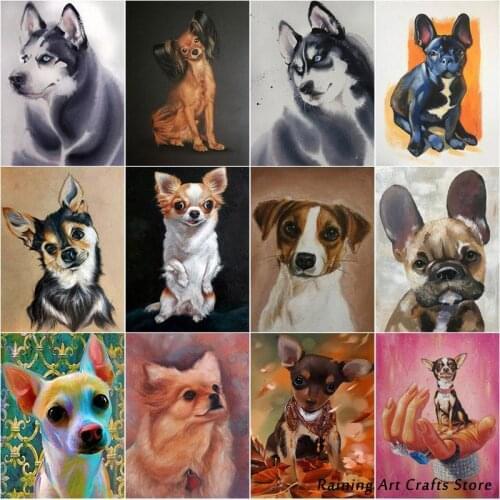 5D Diy Diamond Painting French Bulldog Austrian Flat Dog Beagle Hound Full Drill Embroidery Dog Animal Mosaic Picture Home Decor