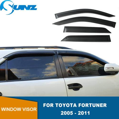 Side Window Deflector For Toyota Fortuner 2005 2006 2007 2008 2009 2010 2011 Black Window Visor Sun Rain Deflector Guards SUNZ