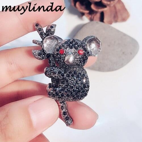 Muylinda Koala Brooch Pin Crystal Animal Brooches Rhinestone Metal Pins and Brooches Accessories Fashion Jewelry Scarf Clip