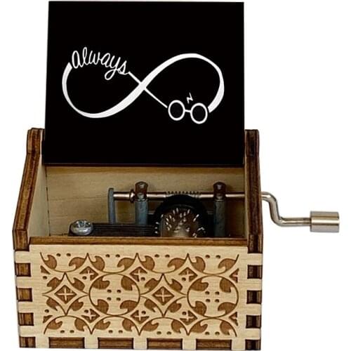 Wooden Carved Music Box Childrens Hand-cranked Music Toys Christmas Gifts Home Decoration ornaments