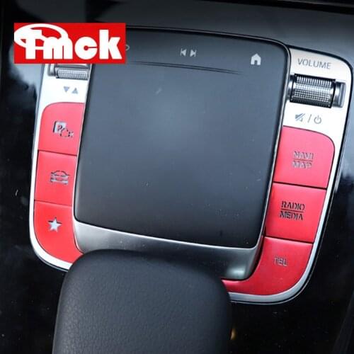 For Mercedes Benz A B CLA GLE GLS GLB Class W177 W247 C118 W167 Car Sticker Center Console Mouse Media Button Patch Trim Cover