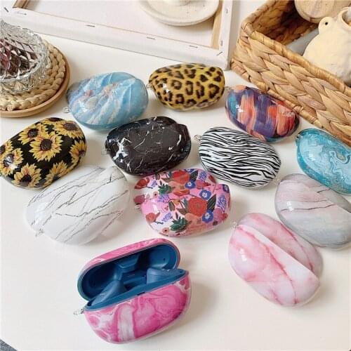 Marble Flower Glossy Case for SONY WF-800N Hard PC Earphone Case for SONY WF-800N Earphone Accessories Charging Box Cover Case