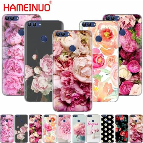 HAMEINUO Flower Pink Peonies cell phone Cover Case for huawei Honor 7C Y5 Y625 Y635 Y6 Y7 Y9 2017 2018 Prime PRO
