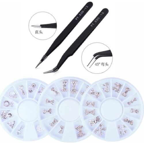 1 Wheel 3D Nail Art Charm ANail Art Decoration 3D Nail Art Rhinestones Crystal Glass Metal Gem Stones Manicure Studs Nail Tips