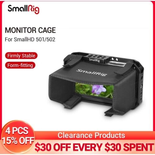 SmallRig Monitor Cage with Sun Hood Shade for SmallHD 501/502 5" Monitor Protective Cage With Sunshade Hood - 2177