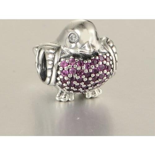 Red Robin Crystal Bird Charms Beads Fit Western Charms Silver 925 Gift Fit Silver Charm Bracelets For Women & Men Jewelry