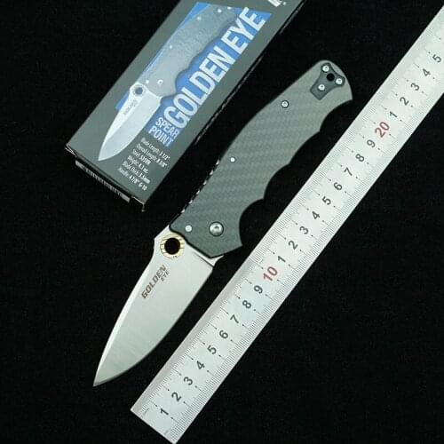 LEMIFSHE Golden Eye S35VN Steel Folding Knife Carbon Fiber/G10 Handle Outdoor Camping Survival Kitchen Knife EDC Gift Tool Knife