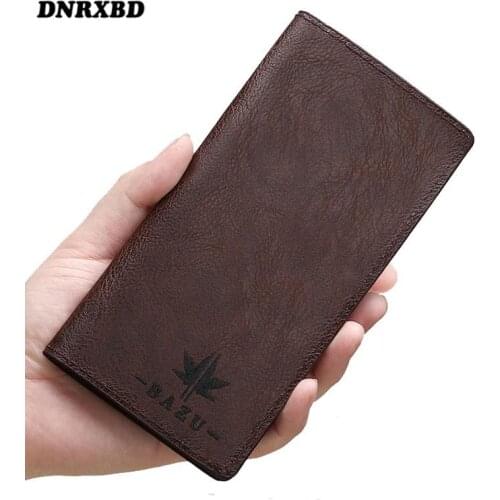 Mens wallet Thin slim wallet leather long Male Clutch mens wallets coin purses purse pocket cartera hombre billetera hombre
