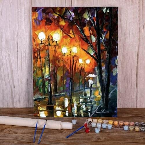 Flaming Night Coloring By Numbers Painting Package Acrylic Paints 50*70 Boards By Numbers Loft Wall Picture Handiwork
