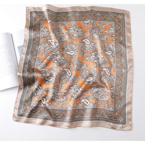 2021 new fashion ladies silk scarf high-end retro cashew small silk scarf professional scarf decoration neck hair accessories