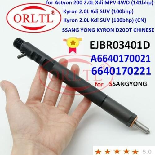ORLTL High Quality Injector EJBR03401D A6640170021 6640170221 For SSANGYONG Actyon 200 2.0L Xdi MPV 4WD (141bhp) {CN Euro 3