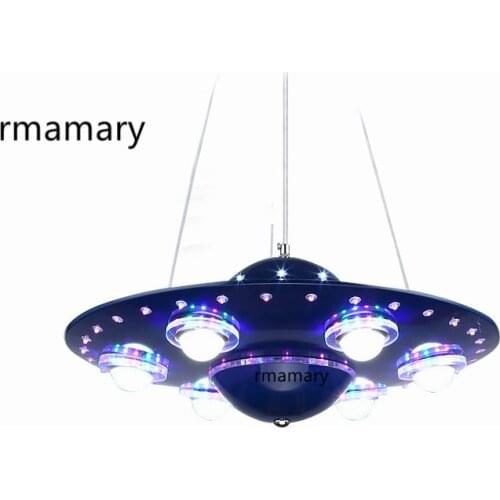 Pendant light Remote control UFO childrens room boy bedroom LED flying saucer lights creative cartoon spacecraft pendant lamp