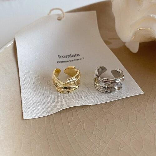 Korean Fashion Abstract Double Leaf Ear Cuff Geometric Circle Clip on Earrings for Women Man Fake Piercing Cuffs Jewelry