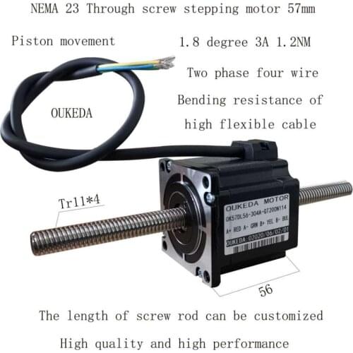Stepper Motor,Nema23 56mm Non-captive Linear Stepper,T11*4