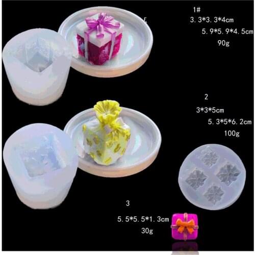 Silicone Candle Mold Cute Gift Box Shape Candle Making Molds DIY Plaster Aroma Decorating Tools Handmade Soap Mould Cake Craft