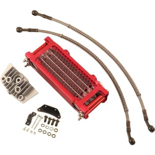 Motorcycle Oil Cooling Cooler Radiator Oil Cooler Set For 50cc 70cc 90cc 110cc Horizontal Engine Kits Bike Engine Kit