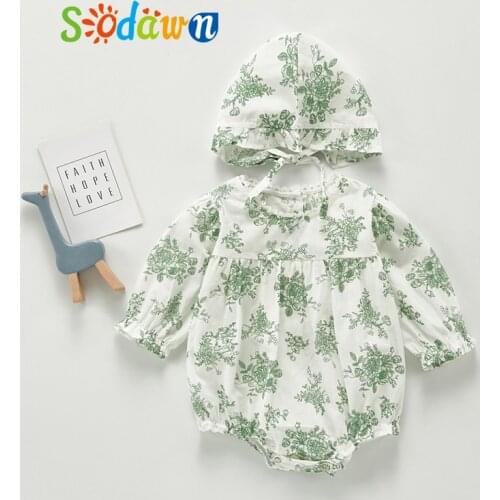 Sodawn 2021 Newborn Baby Cotton One-piece Clothes Spring Autumn Jumpsuit for 0-24M Baby Long-Sleeved Triangle Romper
