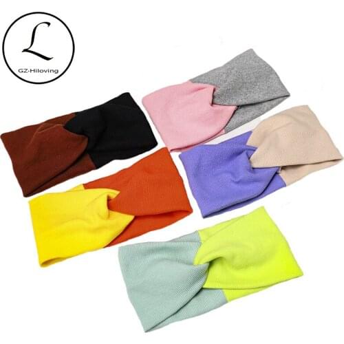 GZHilovingL Casual Multi-color Cotton Headbands For Women Soft Stretch Ribbed Hair Bands Accessories Turban African head wraps