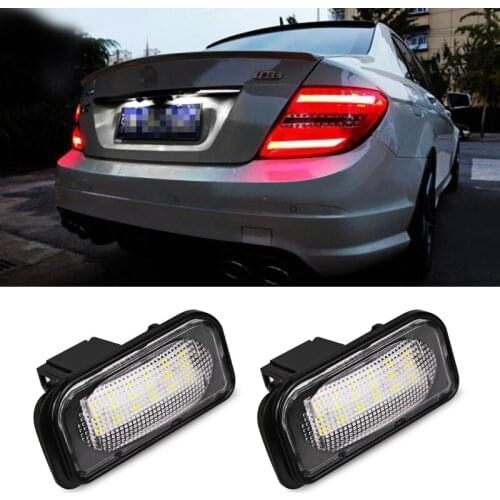 Urbanroad 2PCS Led Number Plate Lamp for benz 18SMD 2835 6000k led License Plate Light no error for mercedes benz W203 2001-2007