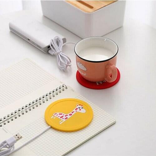 USB Power Suply Tea Coffee Cup Mug Warmer Heating Cup Mat Pad Coasters for Office JW