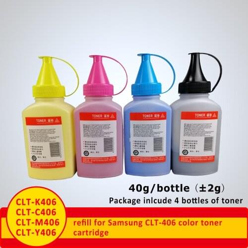 Xiangyu 4 bottles of CLT-406 refill toner Powder for Samsung 406 CLT-K406S toner CLT-C406S CLT-M406S CLT-Y406S CLP-360 362 363