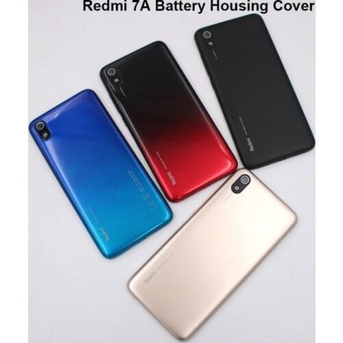 Original Redmi 7A Back Battery Housing Rear Door Cover With camera len For Xiaomi Redmi7A Replacement Case With Button& Logo