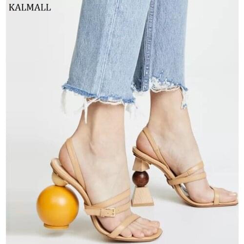 KALMALL Rome Style Strange Heels Women Sandals Summer Cut-Outs Open Toe Gladiator Sandals Buckle Strap Women High Heels Shoes