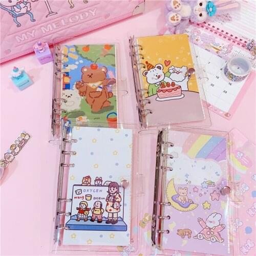 1PC Kawaii Rainbow Bear Planner Notebook Cherry A6 Spiral Notebook Planner Organizer Binder Diary Bullet Journal Notebook