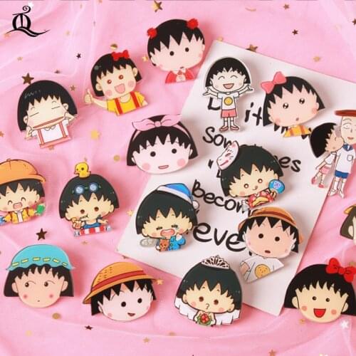 1 PCS mix lovely Chi-bi Maruko cartoon mix dog for Clothing Acrylic Badges Kawaii Icons on The Backpack Pin Brooch Badge Z80