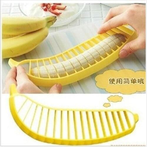 1PCS Banana Slicer Chopper Cutter Plastic Banana Make Tool Fruit Sausage Cereal Cutter Plastic Banana Cutting Tools