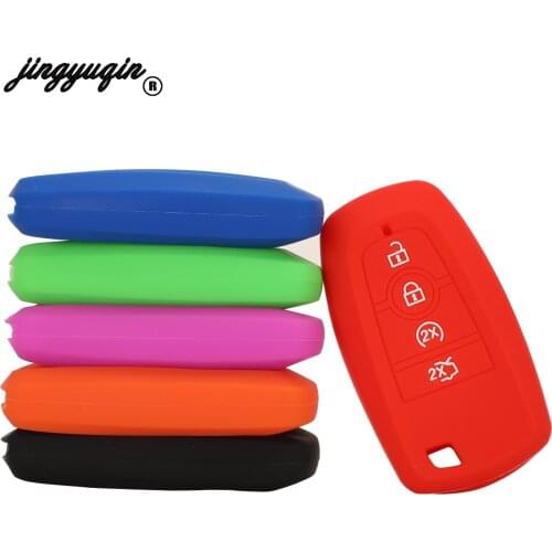 Silicone 10pcs 4 Button Silicone Smart Remote Car Key Case Cover Fob For Ford Mondeo 2017 Car-styling Holder Protector