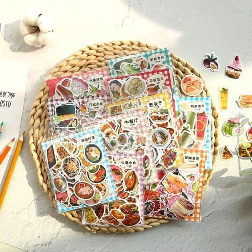 100pcs/1lot Kawaii Stationery Stickers Cartoon animal food Diary Decorative Mobile Stickers Scrapbooking DIY Craft Stickers