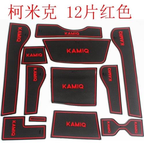 12pcs/lot for 2018 Skoda Kmick Kodiak door slot pad car interior anti-skid pad Ke Keke water coaster pad car accessories