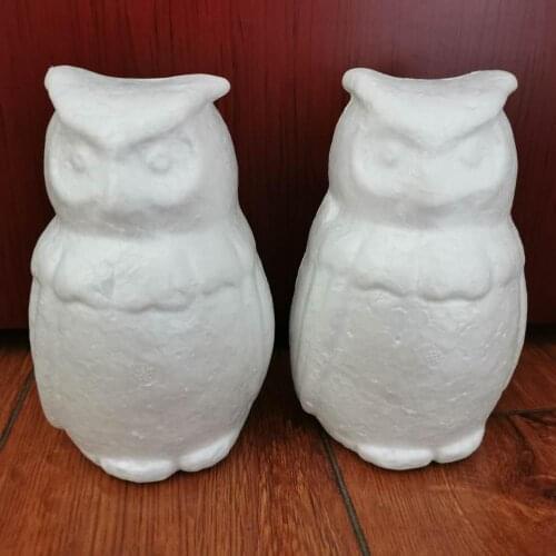 2pcs,Artificial Foam Solid Owl,Polystyrene Styrofoam Ornament,DIY Kindergarten painted props,Easter Kids toy gift decoration