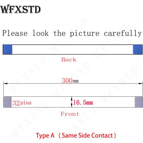 30cm 16mm 32pins Type A New Flex cable AWM 20706 or E129545 105C 60V vw-1 Same Side Copper Contact Pins
